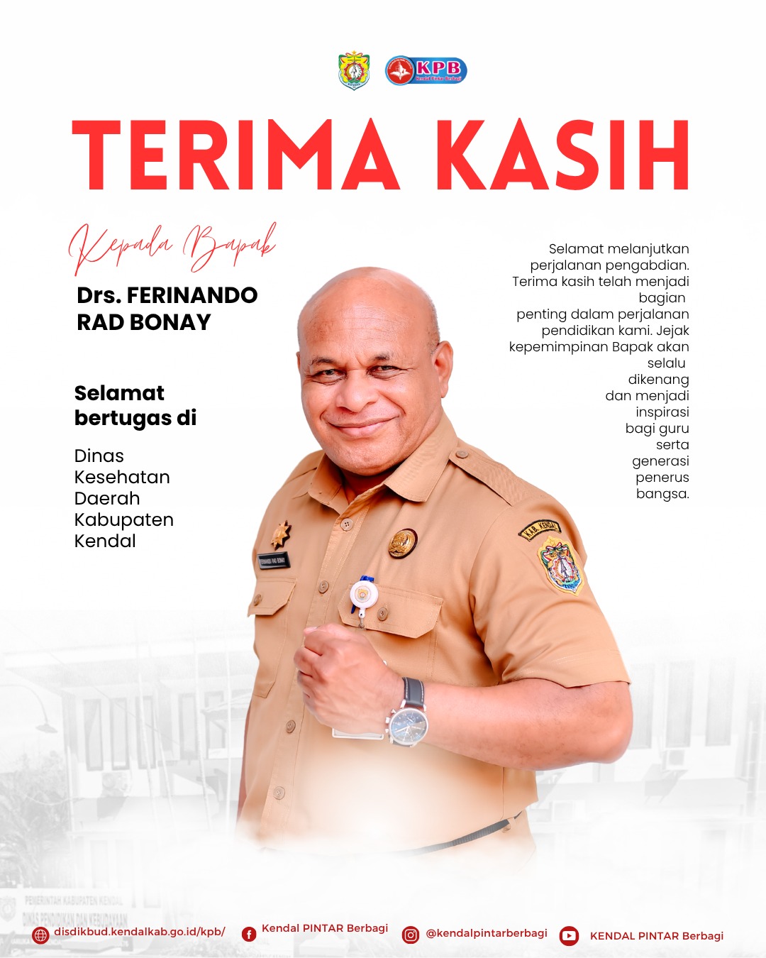 Terimakasih Bapak Drs. FERINANDO RAD BONAY